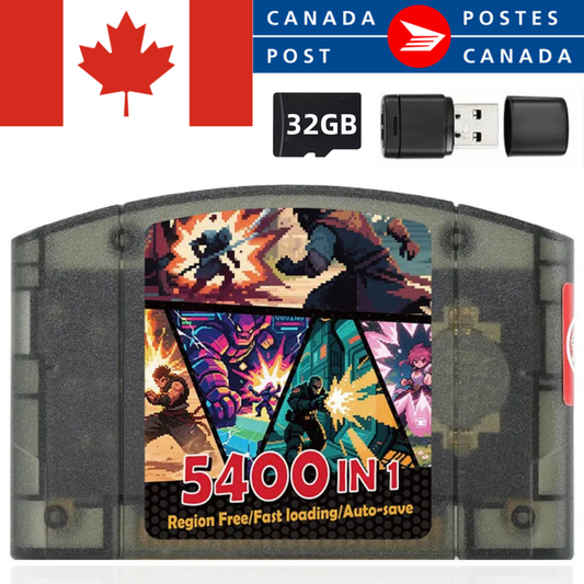 5400 In 1 Summercart 64 Nintendo 64DD N64 Cartridge SC64 Everdrive Transparent Black NEW