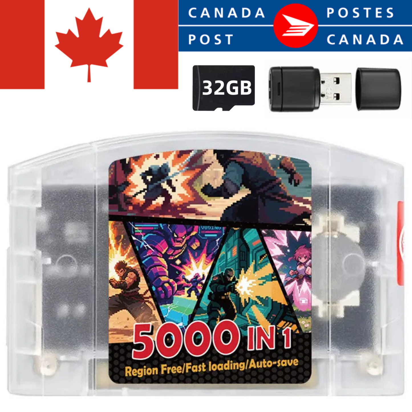 5400 In 1 Summercart 64 Nintendo 64DD N64 Cartridge SC64 Everdrive White NEW