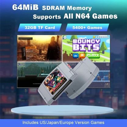 5400 In 1 Summercart 64 Nintendo 64DD N64 Cartridge SC64 Everdrive Transparent Black NEW